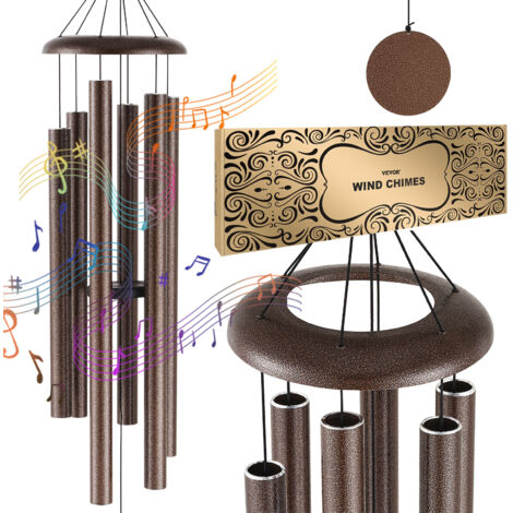 VEVOR Wind Chimes for Outside, 1270 mm, Deep Tone Wind Chimes with 6 Tubes, Unique Large Memorial Wind Chimes for Anniversary, Grace Outdoor Decor for Your Patio, Porch, Garden &Backyard, Copper Vein