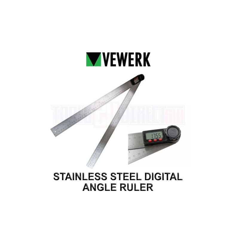 Digital Folding Angle Ruler Extra Long 1m, 2 x 500mm Stainless Steel 0-360 deg 9146 - Vewerk