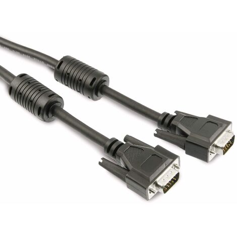 VGA-Anschlusskabel, Stecker-Stecker, Ferrit, schwarz, 1,8m