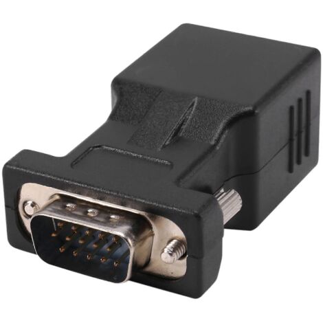 VGA Extender Male To LAN CAT5 CAT6 RJ45 Network Cable Adapter--