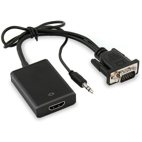 VGA Male to HDMI Female Converter Adapter Cable Output 1080P HD+Audio TV AV HDTV