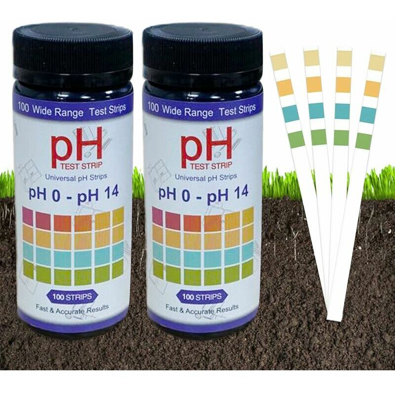 Jalleria - Test des bandelettes de pH,200 bandes Bandelettes de test pH du sol,pH Bandelettes de Test pour Sol,Papier de Test (pH 0-14),jardin