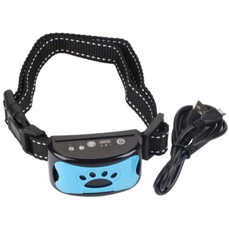 VGEBY collier de dressage pour chiens Détection des aboiements avec collier anti-aboiements étanche et rechargeable (bleu)