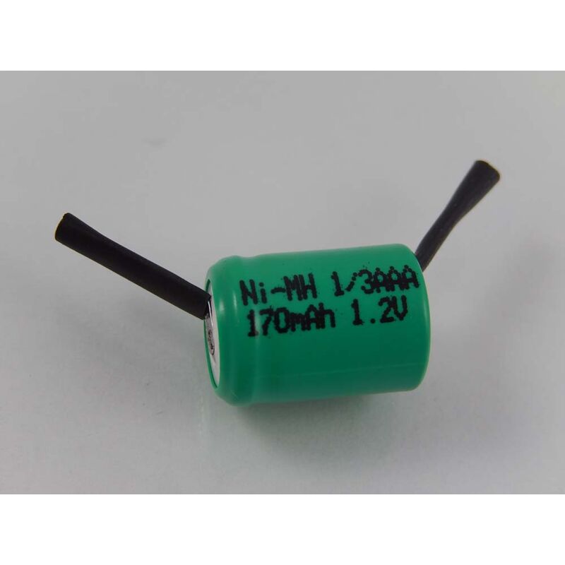 

1/3AAA NI-MH Pila 170mAh (1.2V) terminal de soldadura U para modelismo, lámparas solares, teléfonos, etc. - Vhbw