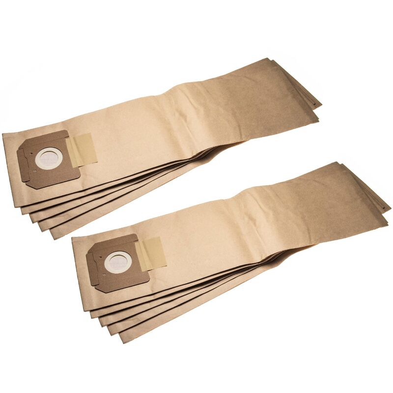 

10x bolsa compatible con Kärcher NT 55/1 Tact Adv, NT 55/1 Tact TE M, NT 55/1 Tact Te aspiradora - papel, 40 cm x 20 cm, marrón - Vhbw