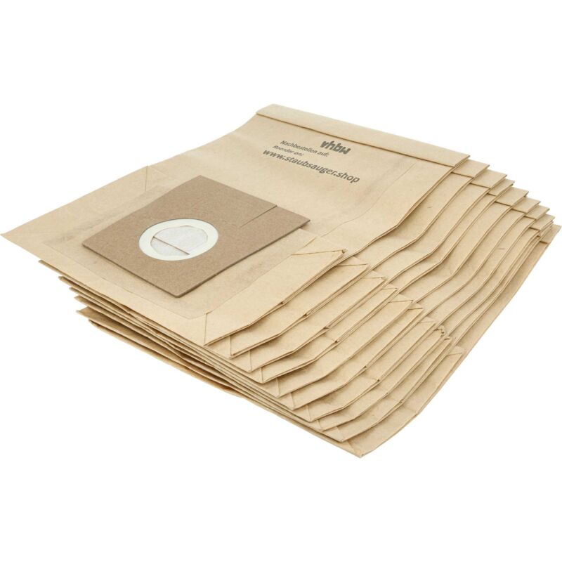 

10x Bolsa aspiradora compatible con Siemens VS 07 GP 0001 - 9999 Green Power XL aspiradora - papel, 25 cm x 19 cm - Vhbw