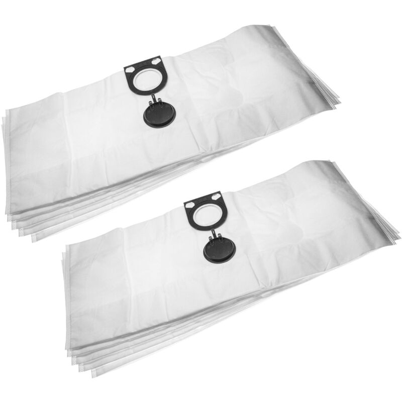 10 microfleece Dust Bags compatible with Metabo asa 1200, 1202, 32 l Vacuum Cleaner, 75cm x 30cm, White - Vhbw
