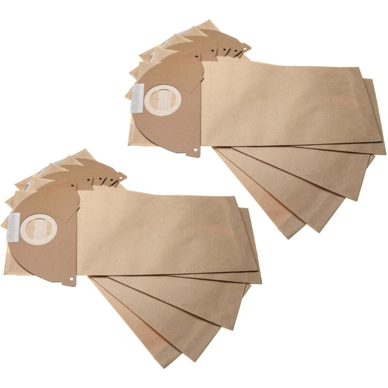 10 Paper Dust Bags compatible with Kärcher 5125, a 2101, a 2104, a 2105, a 2111, a 2131 pt Vacuum Cleaner, 42.4cm x 16.9cm, sand-coloured - Vhbw