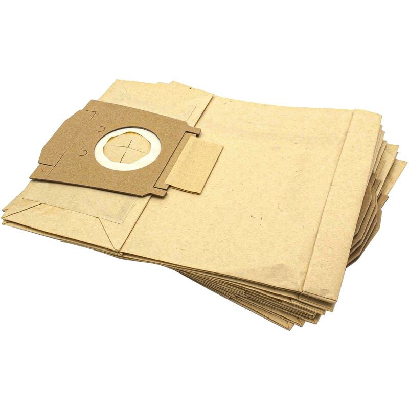 Image of 10x sacchetto compatibile con Dilem eta 1400/70, 1400/80, 7400/80, 1300, 7300, 7400 aspirapolvere- carta, 30cm x 21cm color sabbia - Vhbw