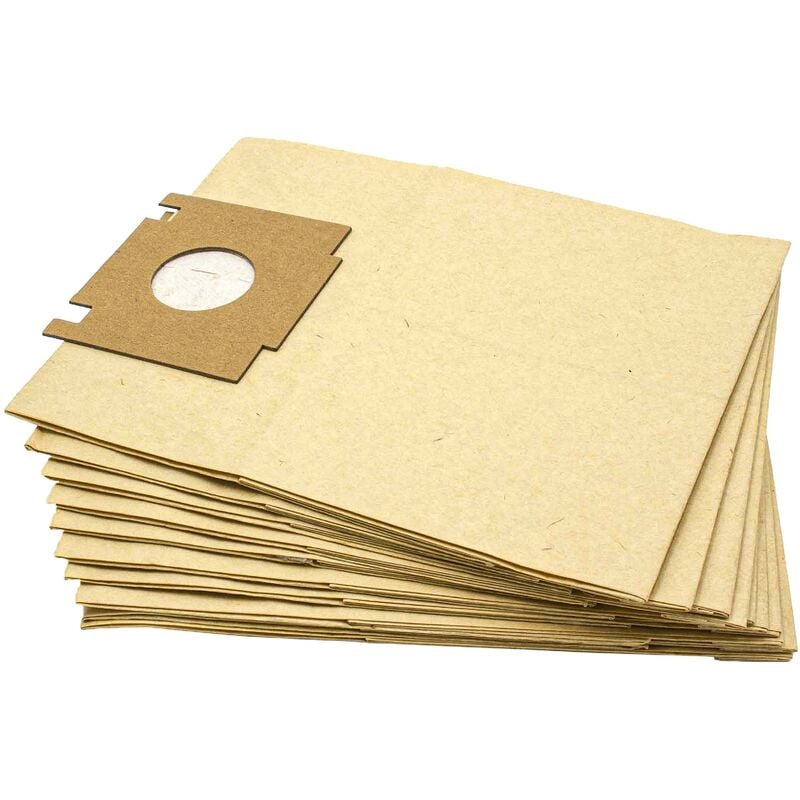 10x Vacuum Cleaner Bag compatible with Calor 4633 Balloon, 4691 Vacuum Cleaner - Paper, 23 cm x 18 cm, Sand-Coloured - Vhbw