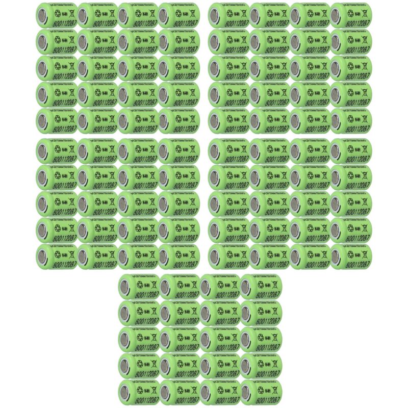 100x Batteries remplacement pour 1/3AAA pour modéle rc (150mAh, 1,2V, NiMH) - Vhbw