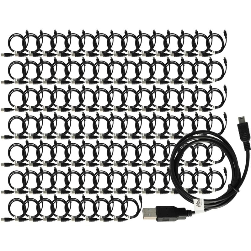 

100x Cables mini USB cable de carga Adecuado para Alcatel OT-V670, OT-V670A, OT-V770 - Vhbw