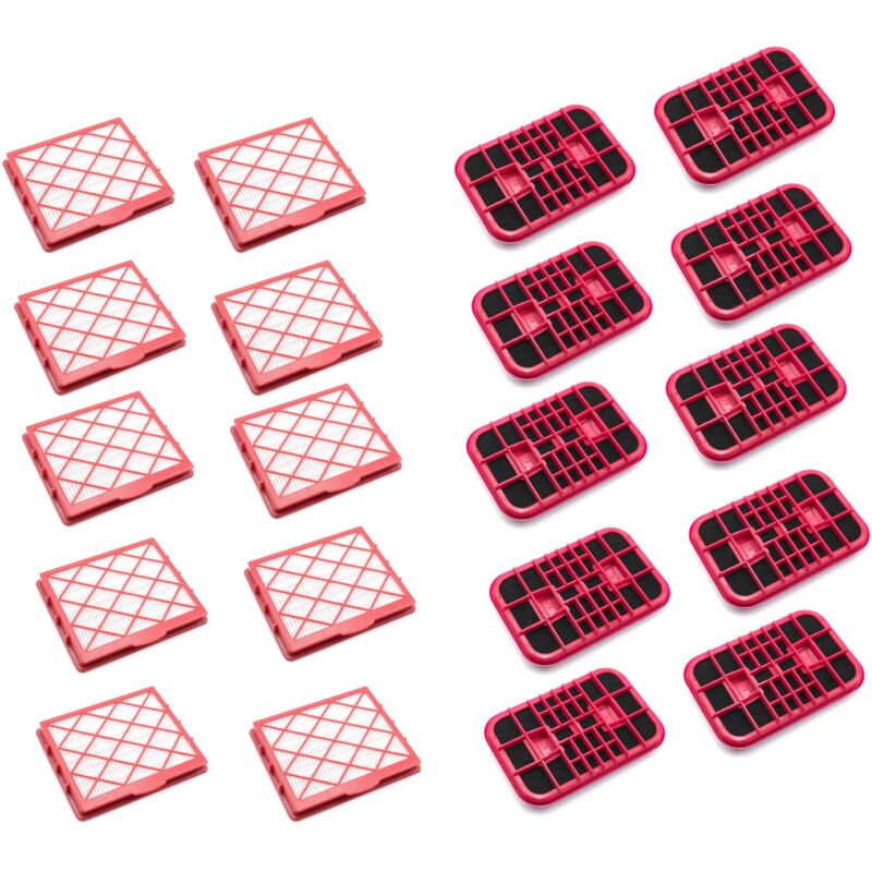 vhbw 10x activated carbon filter, 10x exhaust EPA filter compatible with Lux Royal Vacuum Cleaner