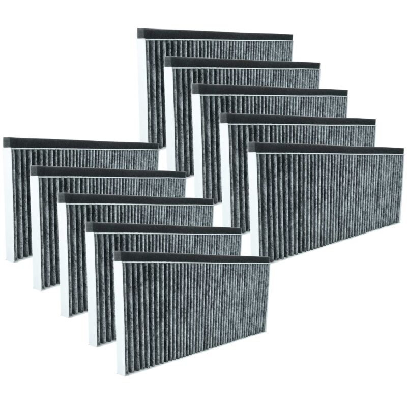 vhbw 10x Activated Carbon Filter compatible with Bosch DFL064W50, DFM063W56B, DFL094A51, DFM063W50B Extractor Hood - 45.5 x 20.0 x 2.3 cm