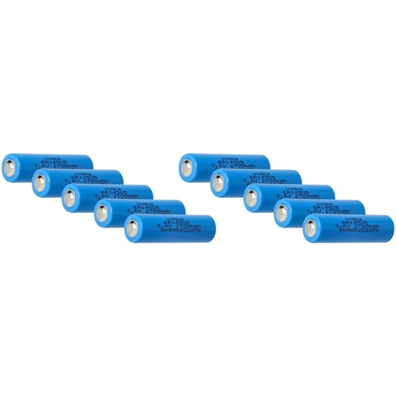 

10x Batería celda redonda ER14505 - Batería especial (2700 mAh, 3,6 V, Li-SOCl2) - Vhbw
