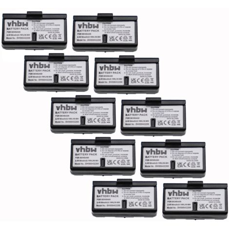 vhbw 10x batería reemplaza Sennheiser BA90, E90, E180 para auriculares inalámbricos, cascos (60 mAh, 2,4 V, NiMH)