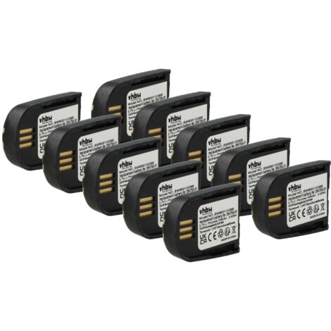 vhbw 10x Batterie compatible avec Microsoft Lync 2010 casque audio, écouteurs sans fil (140mAh, 3,7V, Li-polymère)