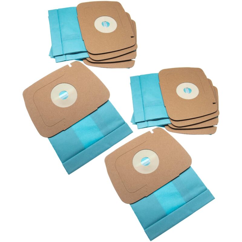 

10x bolsa compatible con Electrolux Lux 1, 1 Classic, 1 Royal, D820 aspiradora - papel, 21 cm x 16,2 cm, azul claro - Vhbw