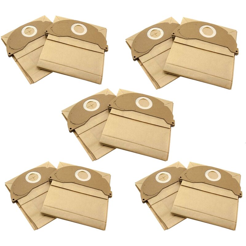 

vhbw 10x bolsa compatible con Kärcher A 2000 - A 2099 Serie, A 2003 Serie, A 2004, A 2014 CV, A 2014 CarVac aspiradora - papel, marrón