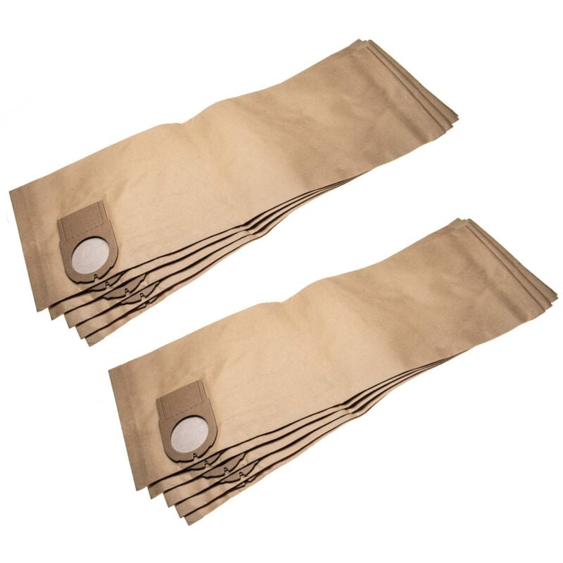 

10x bolsa reemplaza Metabo 6.31349, 631349000 para aspiradora - papel, 67.9cm x 24.15cm, marrón - Vhbw