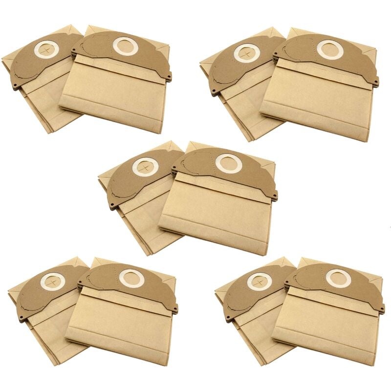 

10x bolsa reemplaza Swirl K223, K224, K225 para aspiradora - papel, marrón - Vhbw