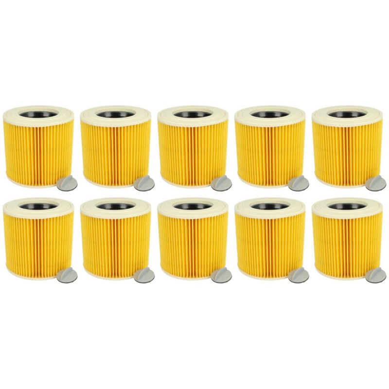 10x cartridge filter compatible with Kärcher nt 27/1 me Professional, nt 48/1 te Professional - Vhbw