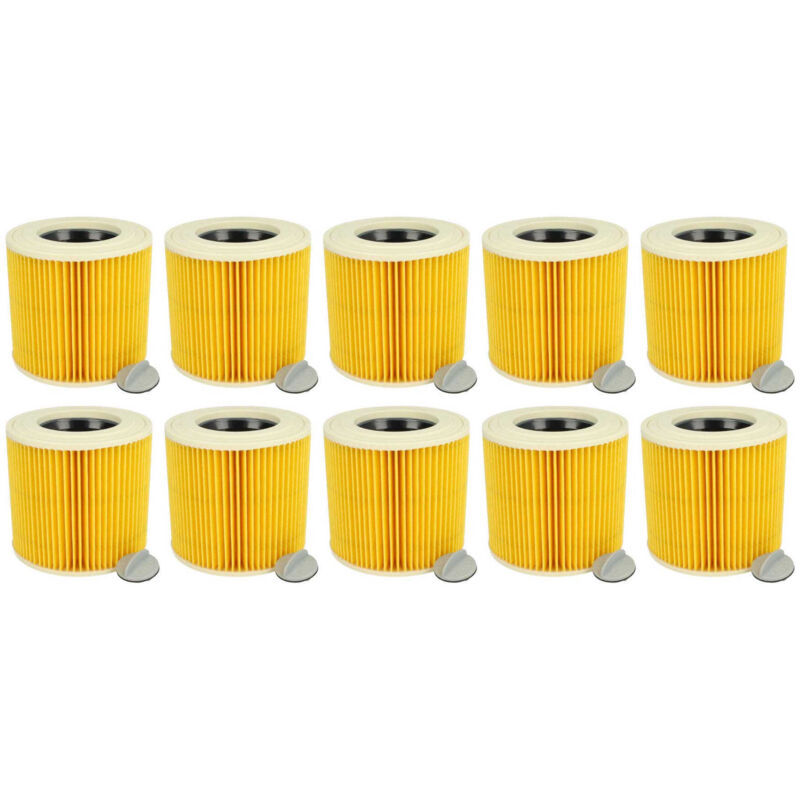 10x Cartridge Filter compatible with Vacuum Cleaner Replacement for Kärcher 6.414-789.0 - Vhbw