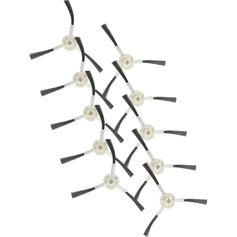 Vhbw - 10x cepillo lateral compatible con Dreame L10, S10, X20, X10, W10S pro, S20 robot aspirador - Set cepillos, gris / blanco