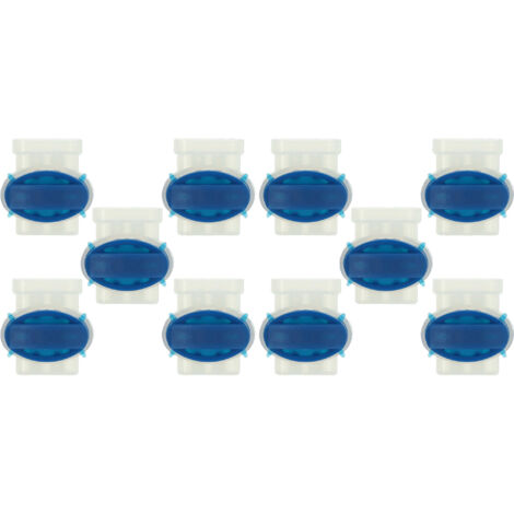 vhbw 10x conector para cables delimitadores compatible con Gardena Sileno robots cortacésped - impermeable azul, transparente