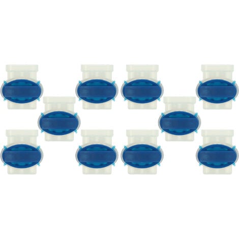 vhbw 10x connecteurs pour câble périphérique compatible avec Yard Force robots de pelouse - Serre-câbles, étanches, transparent / bleu