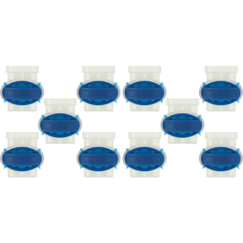 10x connecteurs pour câble périphérique compatible avec Ambrogio robots de pelouse - Serre-câbles, étanches, transparent / bleu - Vhbw