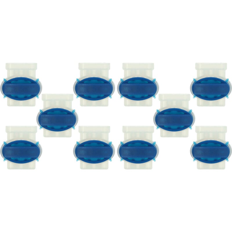 10x connecteurs pour câble périphérique compatible avec Gardena Sileno robots de pelouse - Serre-câbles, étanches, transparent / bleu - Vhbw