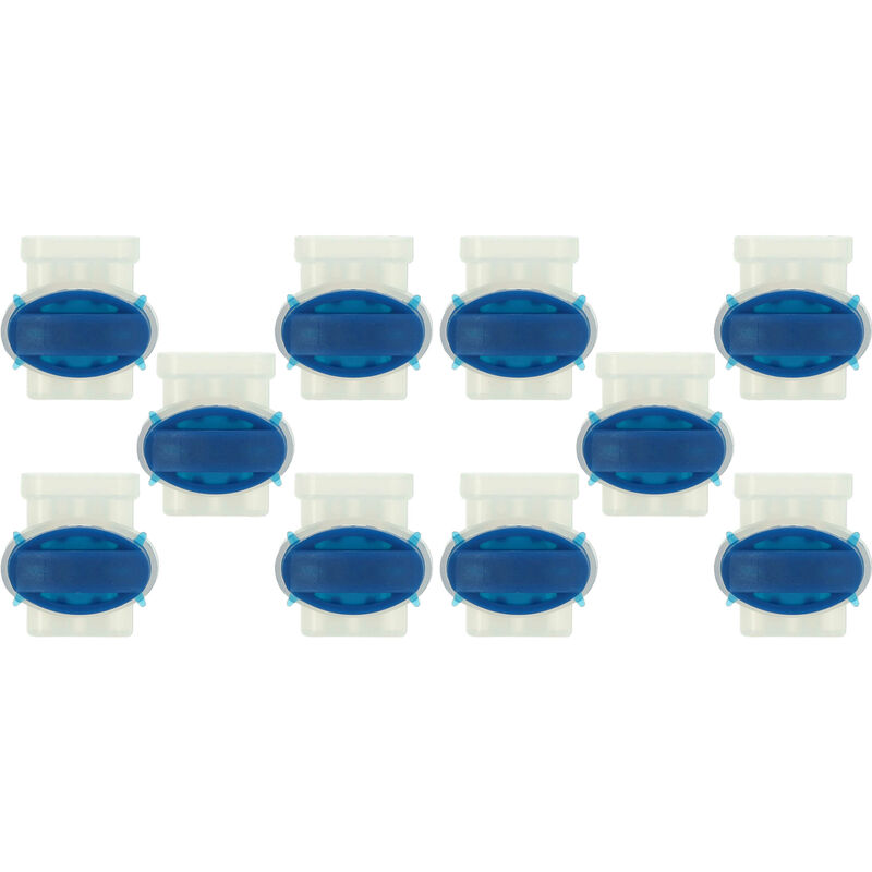 Vhbw - 10x connecteurs pour câble périphérique compatible avec Zuchetti robots de pelouse - Serre-câbles, étanches, transparent / bleu