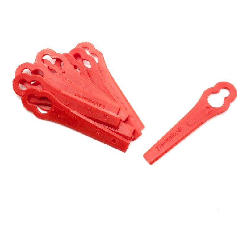 

10x Cuchilla repuesto compatible con Einhell GC-BG-CT 18/1 Li, GC-CT 18/24 Li P cortadora de césped - Recambio, rojo, plástico - Vhbw