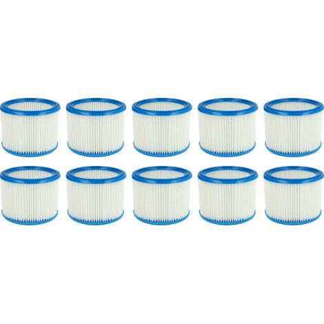 vhbw 10x Faltenfilter kompatibel mit Milwaukee AS500ELCP, S 250 ECP, AS 30 LAC, AS500ELCP Staubsauger - Patronenfilter, Blau Weiß