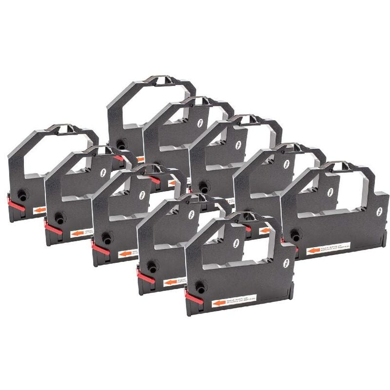 vhbw 10x Farbband Nylonband Tintenband kompatibel mit Nadeldrucker NEC P 3800, 3900, 42 Q, 45, 52 Q, 5200, 5300, 6 lus, 60, 62, 6200, 6300, 7 lus,