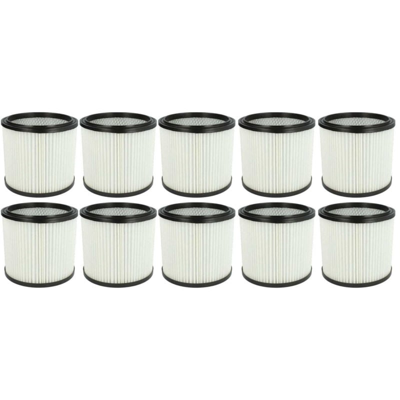 Vhbw - 10x filtre plissé compatible avec Aqua Vac 7403 b / p / t, 7403 p, 7405, 7409 p, 7404, 7407 p, 7408 p, 7409 aspirateur - blanc