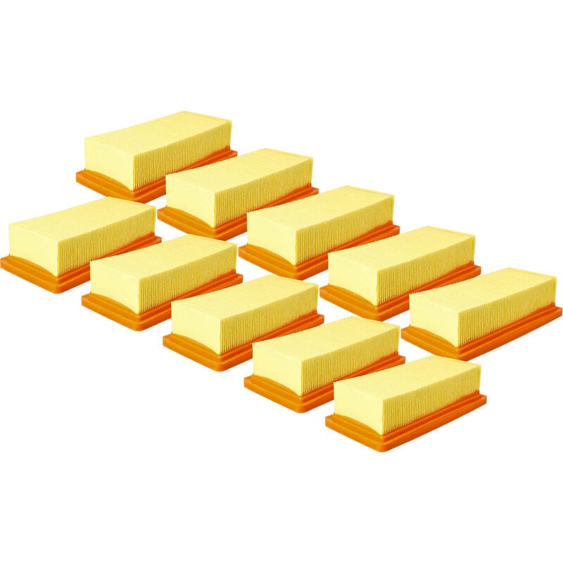 Vhbw - Lot de 10x filtres plissé plat compatible avec Kärcher ad 3.200, AD.3000, AD3, AD3 Premium Fireplace, AD4, ad 4 Premium - Élément filtrant