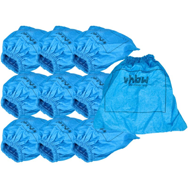 10x Filtre textiles compatible avec Kärcher nt 22/1 Ap l, nt 22/1 ap te aspirateur sec et humide - Sac filtrant, lavable bleu - Vhbw