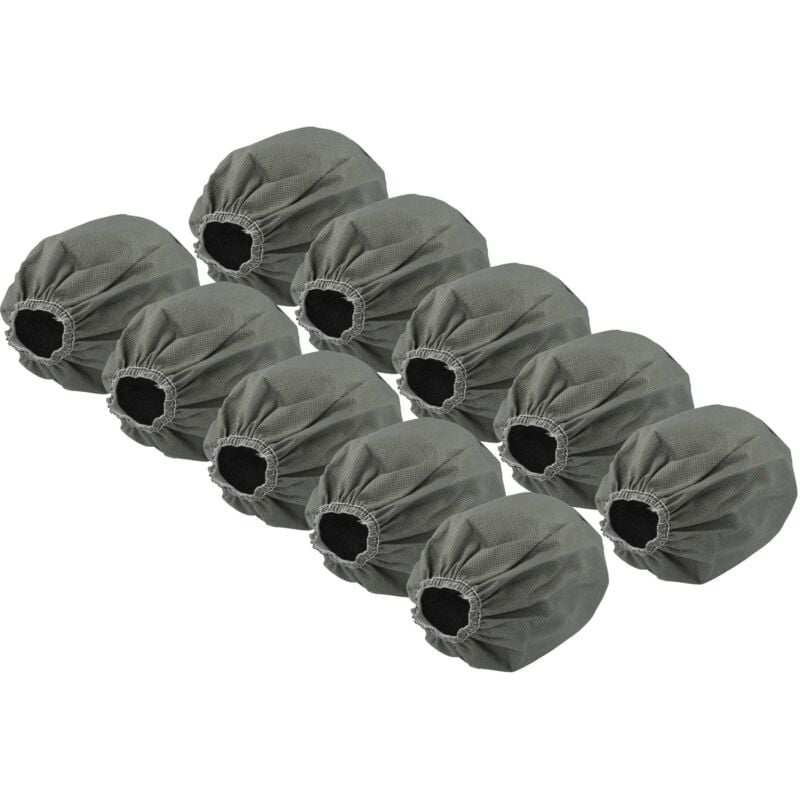 10x Filtre textiles remplacement pour Bosch 2609256F41, pour aspirateur industriel sec et humide - Sac filtrant, lavable gris - Vhbw