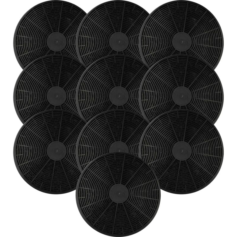 Vhbw - 10x Filtres à charbon actif compatible avec Schneider SY-6008B-P2-S-520, sl t 2-60A++ ixtz hotte aspirante - 17,5 cm