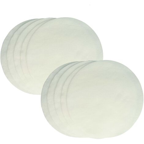 vhbw 10x Filtres fins compatible avec Nilfisk-Alto GD 930 Panther, GD 930 G Panther, GD 930 aspirateur - Filtre en toison blanc, rond