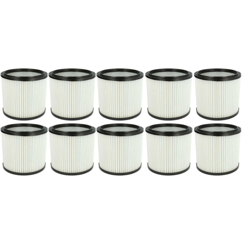 10x filtre plissé compatible avec Lavor Nilo, gnx 22, gnx 32 Nilo, gsa 300, Pondy aspirateur - blanc - Vhbw