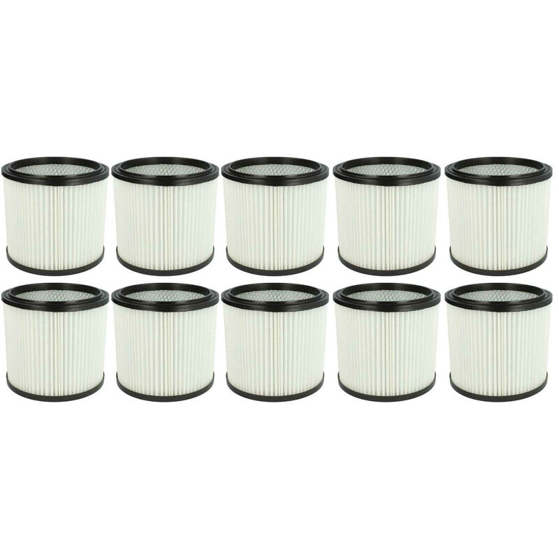 

vhbw 10x Filtro compatible con Rotfuchs VCL 1800, VCL 3000 aspiradora filtro de cartucho (blanco)