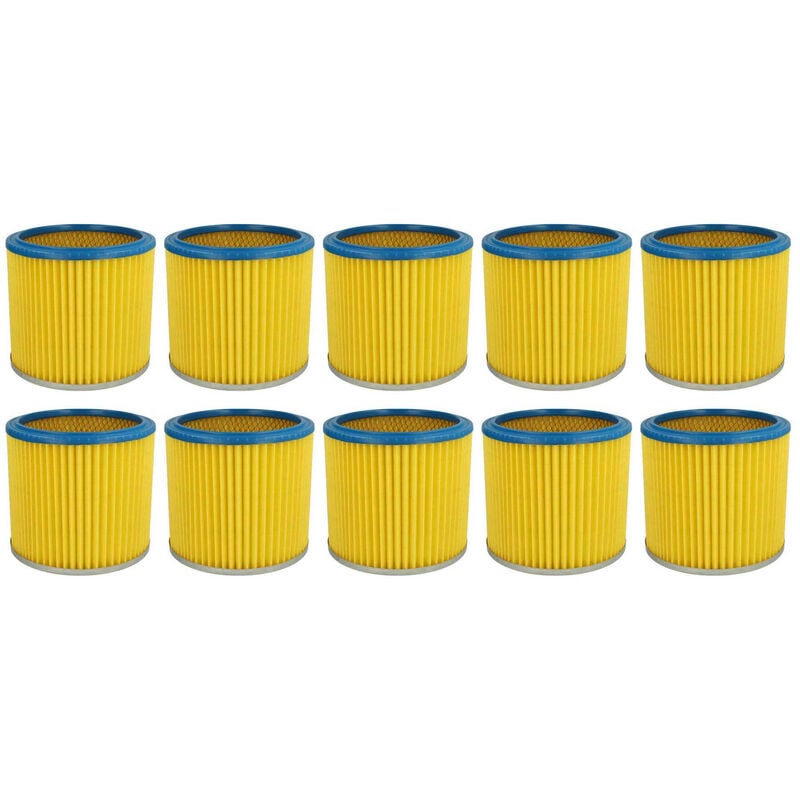 

10x Filtro redondo / filtro laminado para aspiradoras Parkside PNTS 30/6, 30/7, 30/8, 30/9 - Vhbw