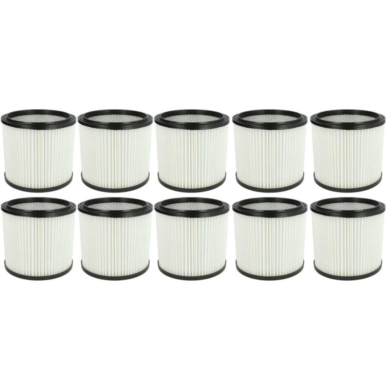 

10x Filtro redondo para aspirador multiusos Aqua Vac Plus 1000, 1001, 740m - Vhbw