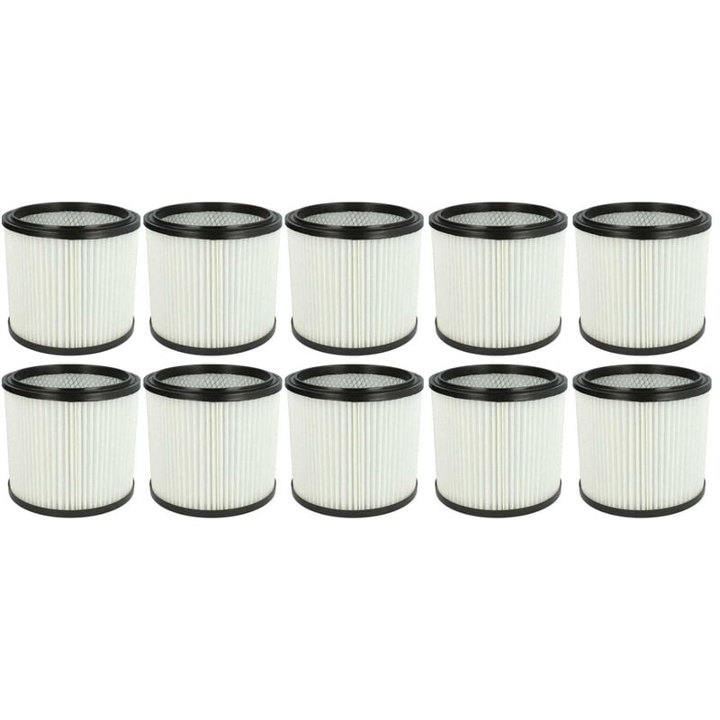 

10x Filtro redondo para aspirador multiusos Einhell NTS 1400, 1500, 1600 - Vhbw