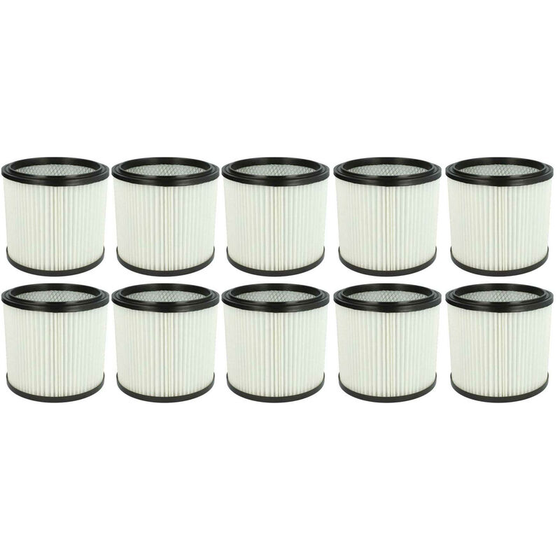 

10x Filtro redondo para aspirador multiusos Einhell YPL 1250, 1400, 1400/30 - Vhbw
