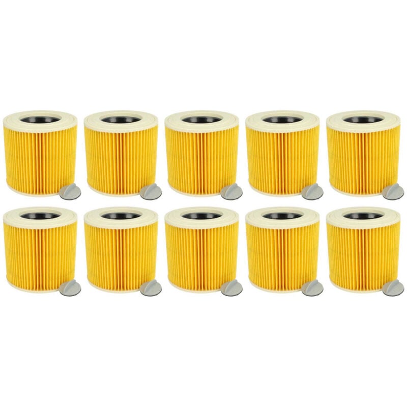 

10x Filtros de cartucho para aspiradoras, robot aspiradora, limpiador multiusos reemplaza Kärcher 6.414-789 - Vhbw