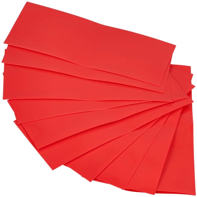 Vhbw - 10x Heat Shrink Tubing Suitable For Battery Cells - Shrink Wrap, 7.2 X 3 Cm, Red